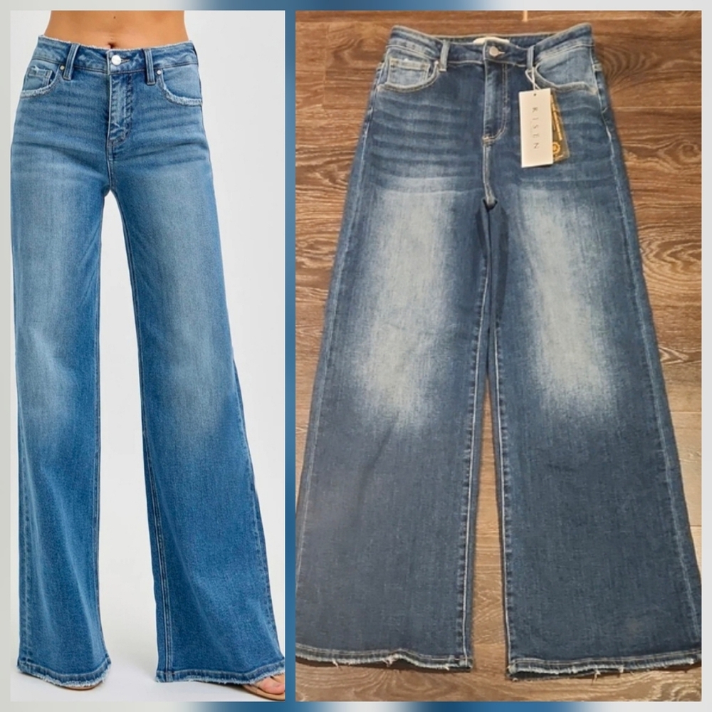 NWT! RISEN HIGH RISE TUMMY CONTROL WIDE LEG JEANS, 12/13 (31) - Picture 2 of 14